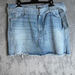 Ralph Lauren Denim & Supply Tillary Blue Denim Mini Skirt Distressed Size 30
